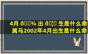 4月 🌾 出 🦉 生是什么命（属马2002年4月出生是什么命）